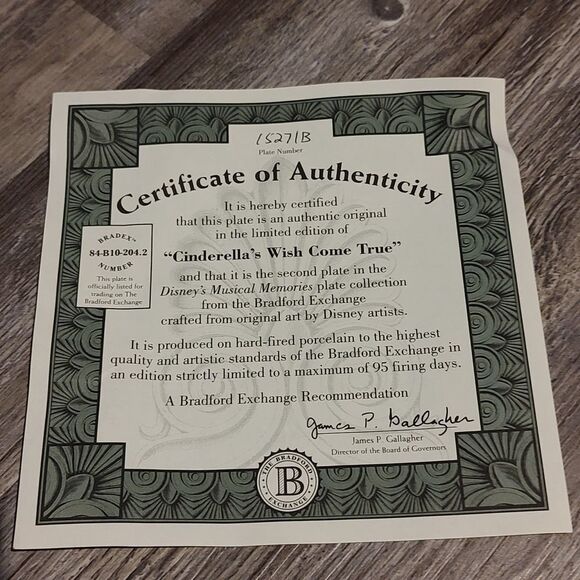 Cinderella's Wish Come True~ LE Brandford Exchange Musical Memories  Plate Frame - Picture 7 of 8